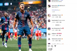 贴地斩拜仁！杜埃社媒晒怒吼照庆祝：意志力！晋级半决赛